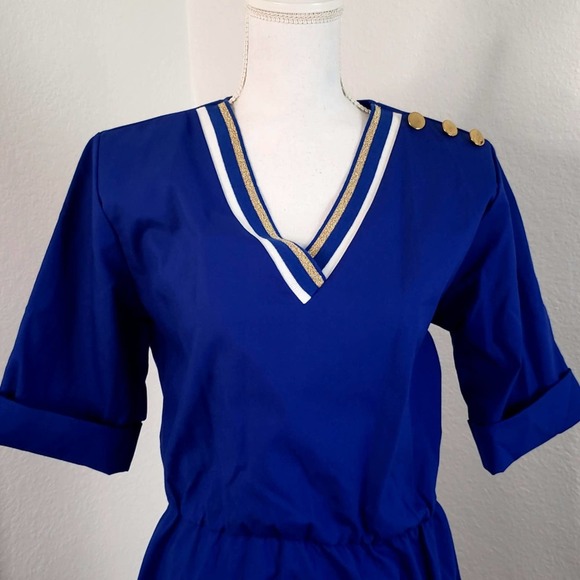 Vintage Village Fair Women's Blue Dress Size Small - Picture 3 of 9